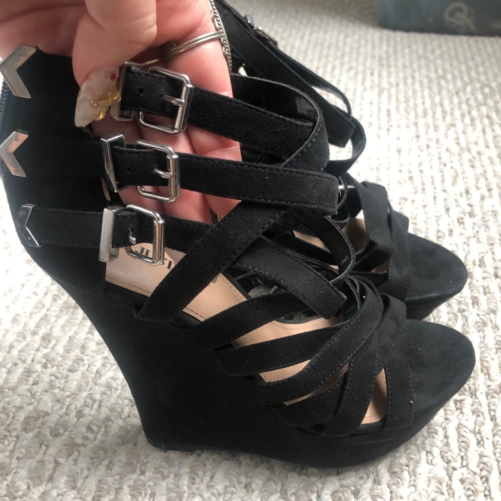 Strappy wedges